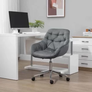 Polwhele Velvet Office Chair, Dark Grey