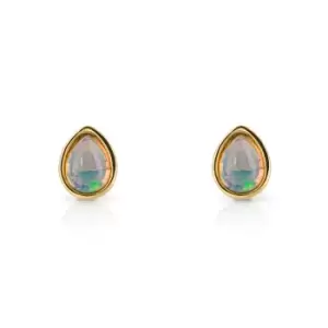 JG Signature Gold Plated October Birthstone Teardrop Stud Earrings