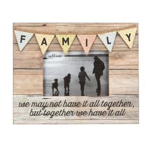 Sass & Belle Family Rustic Bunting Photo Frame