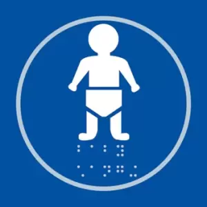 Baby Changing Blue Braille Sign