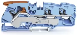 Wago 2116-1304 Terminal Block, Dinrail, 3Ways, 6Awg