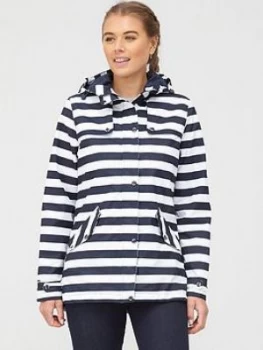 Regatta Bertille Waterproof Jacket - Navy/Stripe , Navy Stripe, Size 12, Women