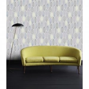 Superfresco Easy Lilac Scandi Leaf Floral Wallpaper - One size