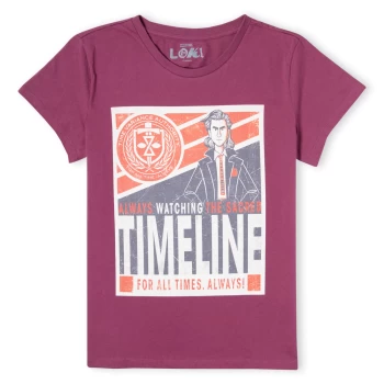 Marvel Timeline Womens T-Shirt - Burgundy - L