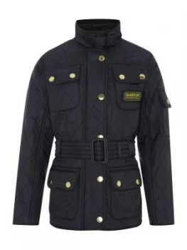 Barbour Girls 4 Pocket Belted Quilted Jacket Black