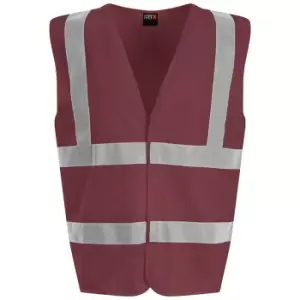 PRO RTX High Visibility Unisex Waistcoat (L) (Maroon)