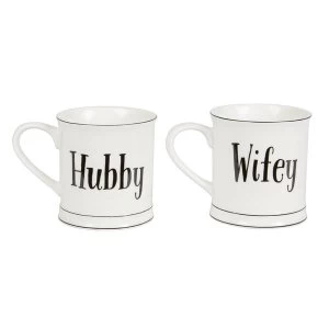 Sass & Belle Wifey & Hubby Mug (Set of 2)