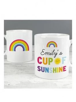 Personalised Cup Of Sunshine And Rainbows Mug