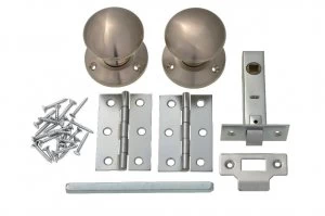 Wickes Victorian Mortice Door Knobs Set - Satin Nickel 1 Pair