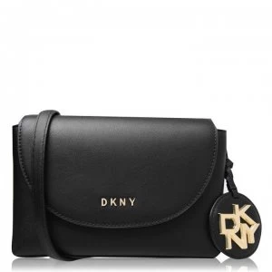 DKNY Dayna Leather Flap Cross Body Bag - Black/Gold BGD