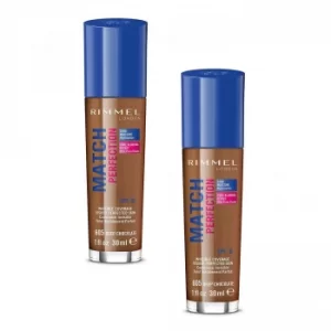 Rimmel Match Perfection 30ml Foundation Duo Pack in Deep Chocolate