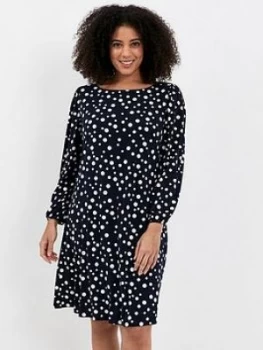 Evans Spot Shift Dress - Navy, Size 20, Women