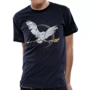 Harry Potter Hedwig Broom Unisex T-Shirt Small