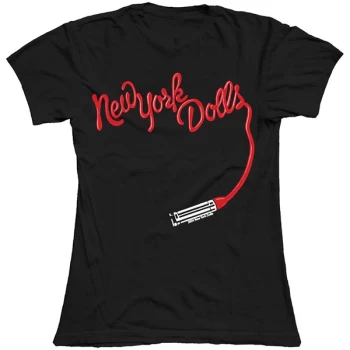 New York Dolls - Lipstick Logo Womens X-Large T-Shirt - Black