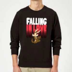 Looney Tunes Falling In Love Wile E. Coyote Sweatshirt - Black - M