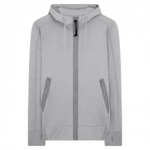 CP COMPANY Full Zip Goggle Hoodie - Grey Marl