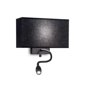 Hotel LED 2 Light Wall Light Black