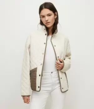 AllSaints Womens Madison Reversible Jacket, White/khaki, Size: 12