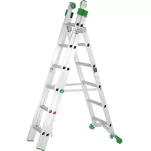 PREMIUM 18 Tread Combination Ladder 3 Section Extension Step Frame & Stairwell