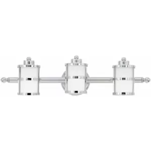 Loops - IP44 3 Bulb Wall Light Opal Etched Glass Dimmable Polished Chrome LED G9 3.5W