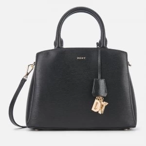 DKNY Womens Paige Medium Satchel - Black/Gold