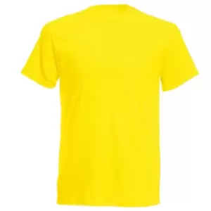 Fruit Of The Loom Mens Screen Stars Original Full Cut Short Sleeve T-Shirt (L) (Yellow)