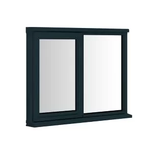 Clear Double Glazed Anthracite Grey Timber Top Hung Window, (H)1195mm (W)625mm