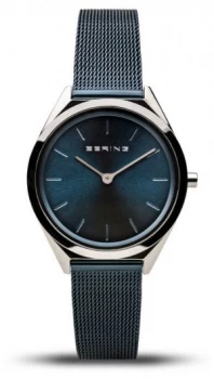 Bering Unisex Ultra-Slim Navy Mesh Bracelet 17031- Watch