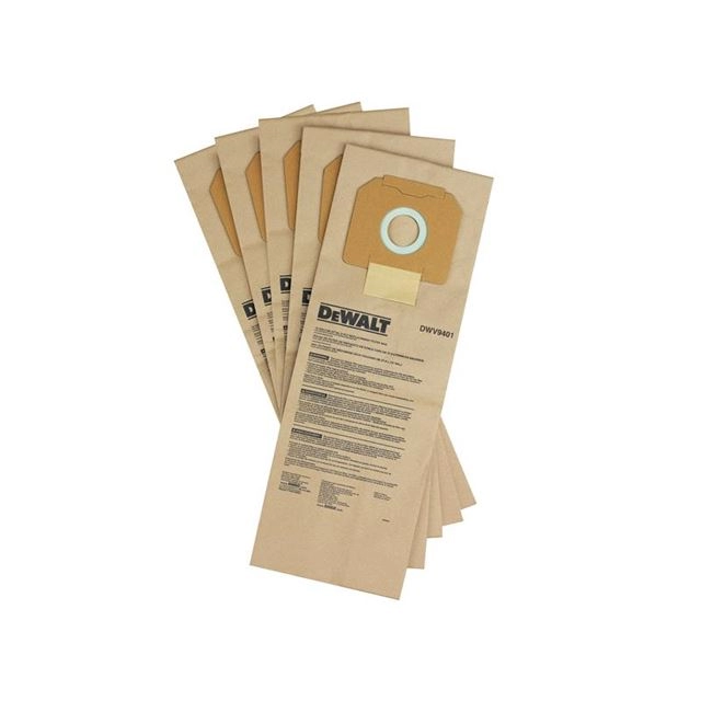 DEWALT Paper Filter Bag for DWV902M Dust Extractor Pack of 5