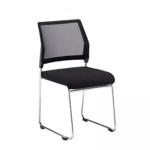 Quavo Black mesh back multi-purpose chair with Black fabric seat and