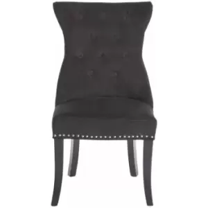 Regents Park Black Cotton Velvet Dining Chair - Premier Housewares