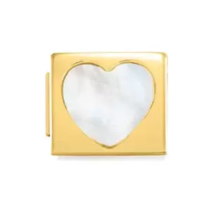 Nomination GLAM Gold Mother of Pearl Heart Charm