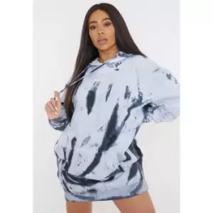 Missguided Plus Size Tie Dye Hoody Dress - Black