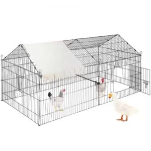 VEVOR Chicken Coop, 87" x 41.7" x 41", Rabbit Run Enclosure Pen with Waterproof and Sun-proof Cover for Outdoor, Indoor, Backyard, and Farm, Metal Pet