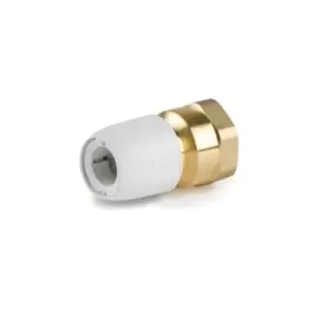 Hep2O Push Fit Brass Female Adaptor White 3/4" X 15mm Pushfit- Hx24/15W