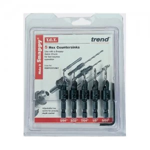 Trend Snappy 5 Piece TCT Drill Countersink For Wood Screws