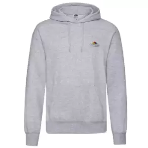 Fruit of the Loom Mens Vintage Small Logo Heather Hoodie (M) (Grey Heather)