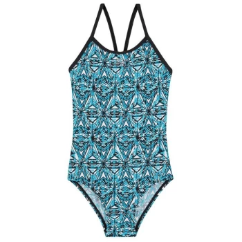 Slazenger Thin Strap Swimsuit Junior Girls - Blue/White