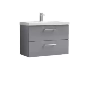 Nuie Arno 800mm Wall Hung 2 Drawer Vanity & Basin 3 Cloud Grey