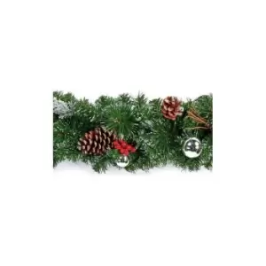 Premier Christmas Dressed Garland (One Size) (Silver) - Silver