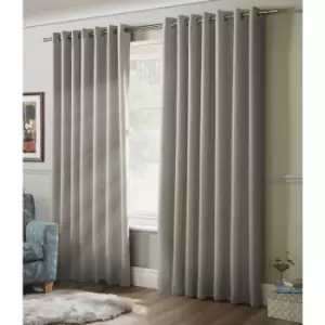 Alan Symonds - 100% Blackout Eyelet Ring Top Curtains Grey 61 x 72 - Grey