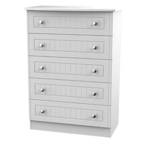 Warwick Grey Matt 5 Drawer Chest (H)1075mm (W)765mm (D)415mm