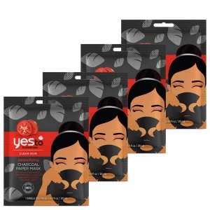 yes to Tomatoes Detoxifying Charcoal Paper Single Use Mask (Pack of 4)