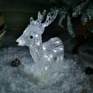 38cm LED Indoor Outdoor Acrylic Baby Reindeer Christmas Decoration in Cool White