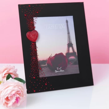 5" x 7" - True Valentine Glass Photo Frame with Gem Heart