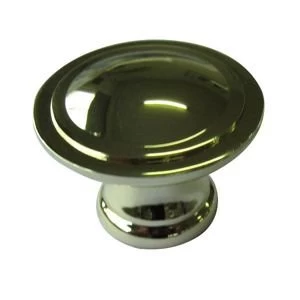 BQ Polished Brass Effect Round Furniture Knob Pack of 6