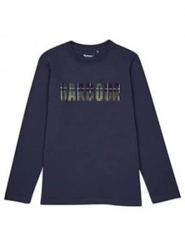 Barbour Boys Canlan Long Sleeve T-Shirt - Navy, Size 12-13 Years