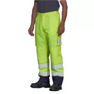 PRO RTX High Visibility Mens Cargo Trousers (4XL R) (Yellow)