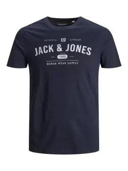 JACK & JONES Slim Fit Logo T-Shirt Men Blue