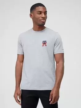 Tommy Hilfiger Essential Monogram T-Shirt - Dark Grey Heather, Size XL, Men